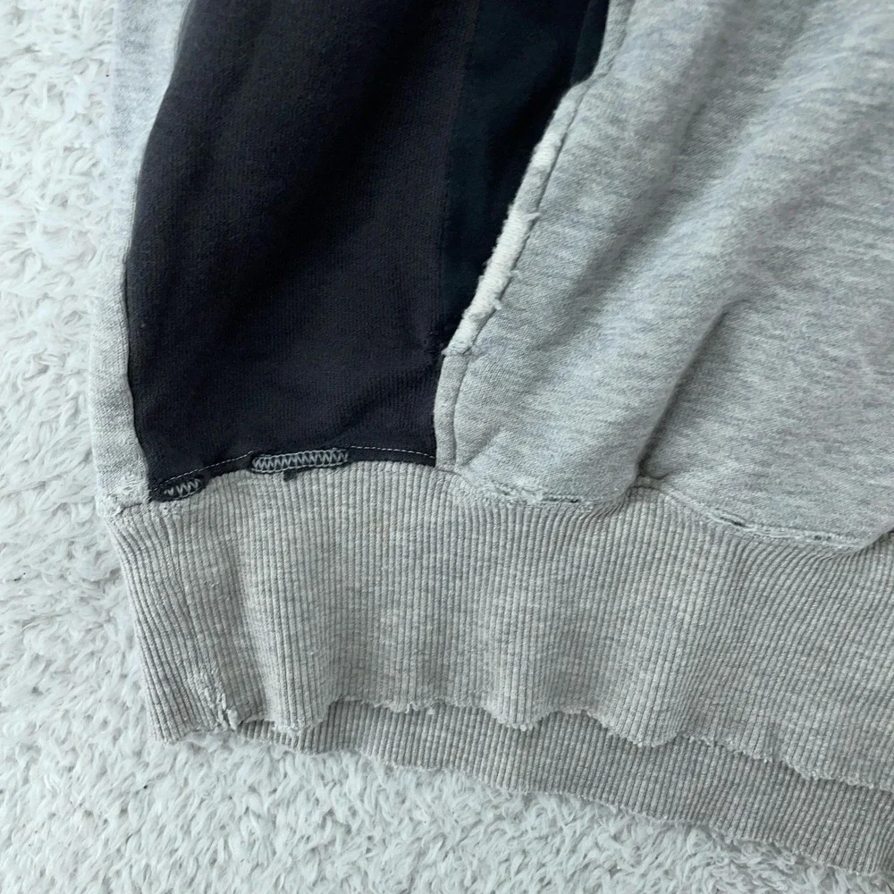 Distressed Vintage Adidas Hoodie‎ Mens XL Gray Raglan Pullover Sweatshirt